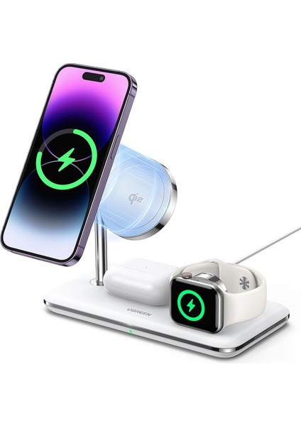 3 ‘ü 1 Arada Magsafe 25W Kablosuz Şarj Cihazı Stand