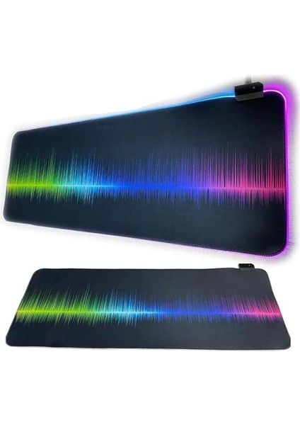 Büyük Boy Xxl Ritim Desenli Mousepad Rgb LED Işıklı Gaming Gamer Oyuncu Mouse Pad