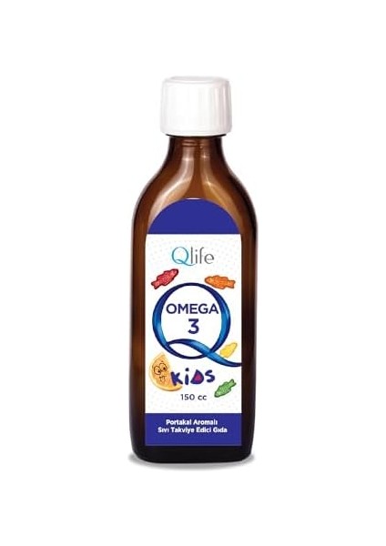 Qlife Çocuklara Özel Yüksek Epa ve Dha Balık Yağı Portakal Aromalı Omega 3 Kids Şurup 150 ml fiyatları