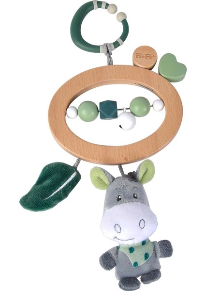 100005880, Eichhorn Baby Hipp Oyuncağı, Sallamalı Oyuncak, Halkalı ve Çıngıraklı, Peluş Eşek Figürlü