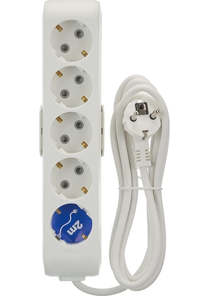 Multi-Let Priz Topraklı Kablolu Çock Korumalı 2 mt