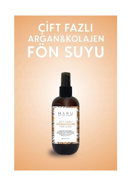 Maru Argan & Collagen Bağ Onarıcı Isı Koruyucu Kolay Tarama Saç Bakım Spreyi 250 ml