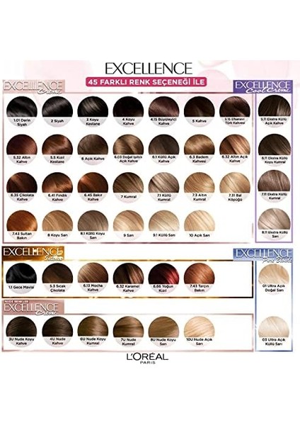L'oréal Parıs Excellence Creme Nude Renkler Saç Boyası - 6u Nude Koyu Kumral fiyatları