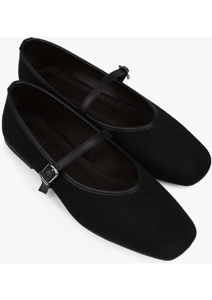 Kadın Lunel Siyah Süet Babet