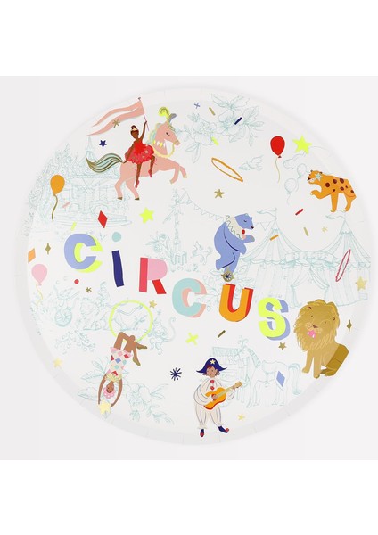 - Circus Dinner Plates - Sirk Tabaklar (L) (X8)