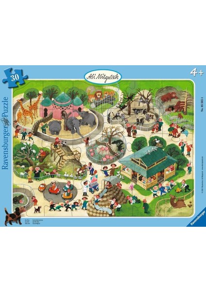 30 Parçalı Büyük Çerçeveli Puzzle Hayvanat Bahçesi, Ali Mitgutsch