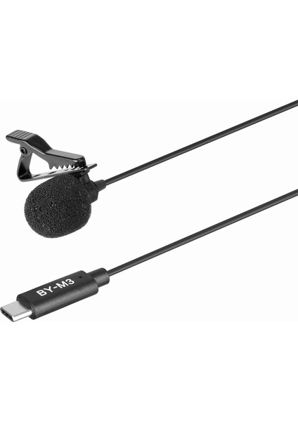 Boya By-M3 Klipsli Yaka Mikrofonu, USB Type-C, Djı Osmo Aksiyon Kamerası ile Uyumlu