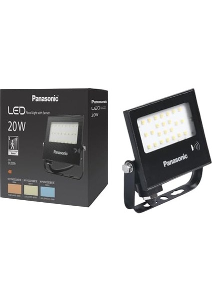 LED Projektör Sensorlü, Beyaz Işık 20W 1660LM 6500K