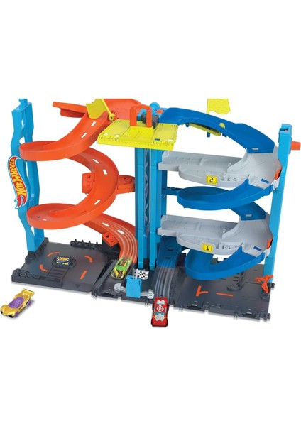 Heyecanlı Yarış Kulesi Oyun Seti 1 Adet Oyuncak Araba ve Dönüşen Yarış Kulesi Oyun Seti Içeren Hot ™ Şehri Pist Seti HKX43