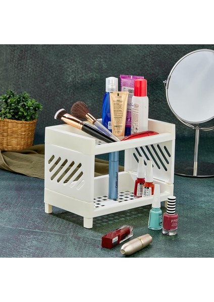 2 Katlı Makyaj Malzeme Düzenleyici Organizer Masa Düzenleyici Organizer Organizeri
