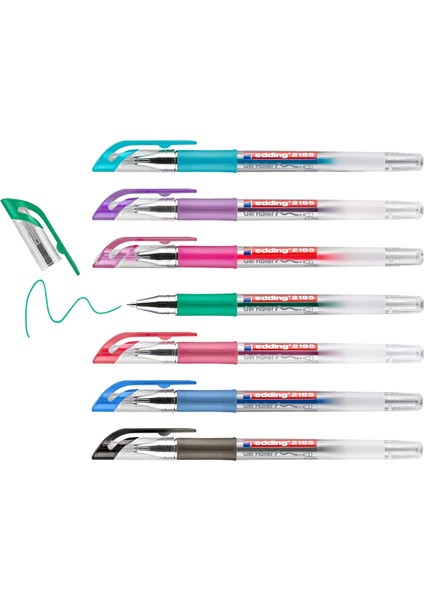 2185 Jel Roller - Siyah, Kırmızı, Mavi, Yeşil, Mor, Pembe, Açık Mavi - 7 - 0,7 mm