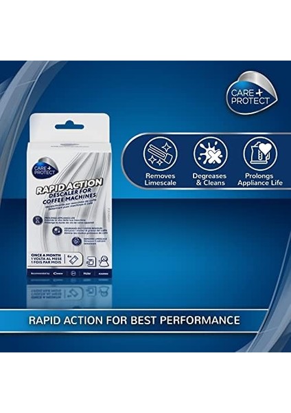 + Protect Kahve Makinesi ve Su Isıtıcıları Temizleyici, Kireç Çözücü, Üniversal, Kireci Çözer ve Kahve ve Çay Kalıntılarını Giderir, 6 Aylık Tedarik Için 6 Poşet fiyatları