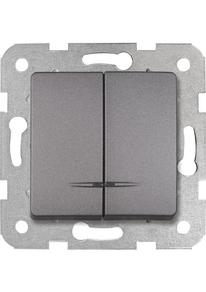 Linnera Life Granit Grisi Işıklı Komütatör Çabuk Bağlantı Mekanizma ve Düğme