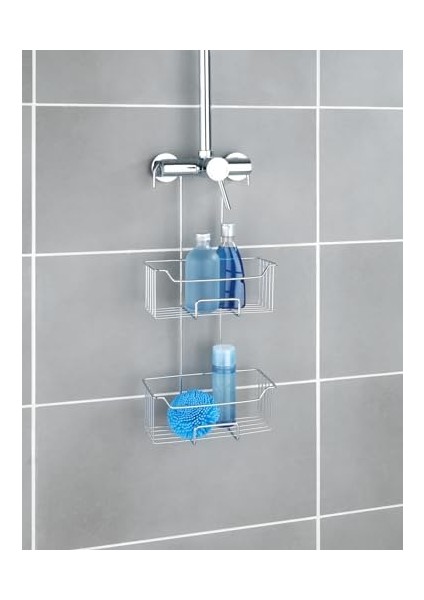 Milo Paslanmaz Çelikten Yapılmış Termostatik Duş Rafı, 2 Seviyeli, Asılı Duş Rafı, Paslanmaz, Parlak, 25 x 55 x 14 cm modelleri