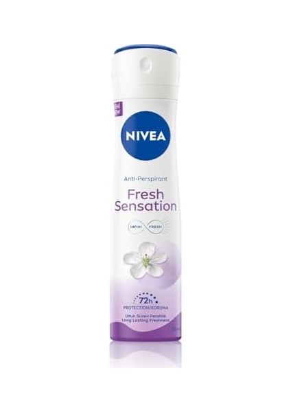 Nıvea Fresh Sensation Kadın Sprey Deodorant 150 Ml,72 Saat Anti-Perspirant Koruma