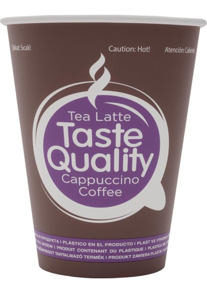 50 Adet Tek Kullanımlık Karton, 12 Oz Kahve Bardağı, /soğuk Içecek Bardağı 300 Ml, Taste