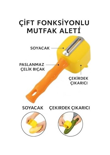 High-Tech Hazneli Sebze, Meyve Oyucu & Kabak Temizleyici & Meyve Soyucu – Çok Fonksiyonlu Mutfak Aleti | Ergonomik Saplı Pratik Sebze Oyma Aracı fiyatları