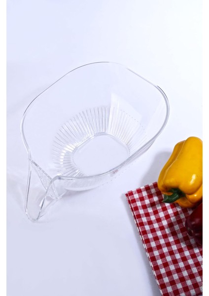 Diyarı Şeffaf Pratik Mutfak Süzgeci Meyve Sebze Yıkama Süzme Süzgeci