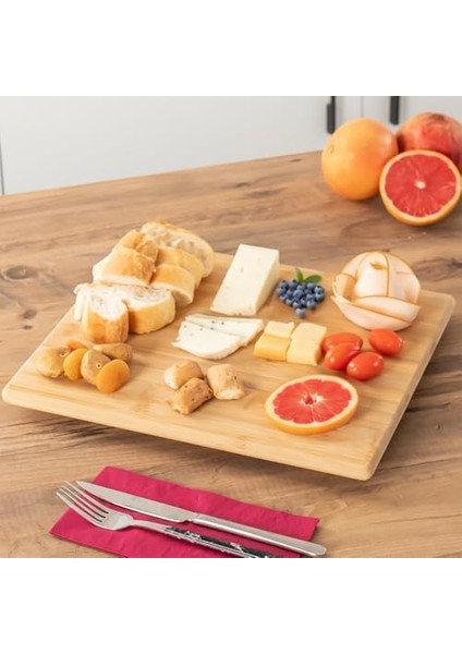 Bambu Peynir Pizza Tahtası Sunum Tahtası 360 Derece Dönen Yuvarlak Lüx Servis 35 x 30 x 1.5 cm modelleri