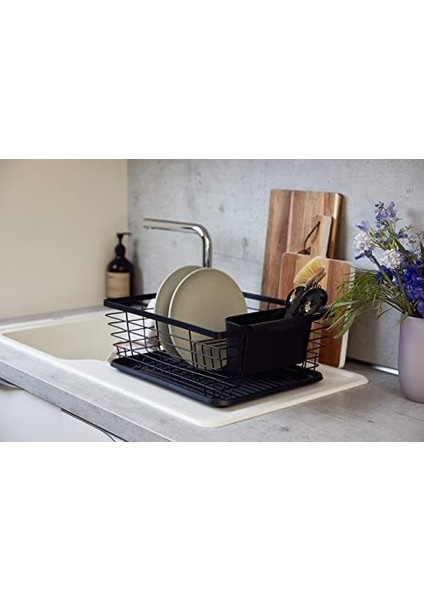 "drip" Bulaşıklık, Bulaşıklık, Lavabonun Yanına Yerleştirmek Için Ideal, Toz Kaplı Metal ve Plastikten Yapılmış, 36 x 15 x 30,3 Cm, Siyah modelleri