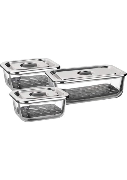 3'lü Cam Saklama Kabı Seti