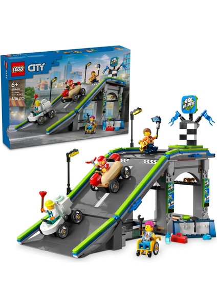 City Senin Kuralların: Yarış Arabası Rampa Parçası 60460-6 Yaş ve Üzeri Çocuklar Için Sürücü Minifigürü Içeren Yaratıcı Oyuncak Yapım Seti, Doğum Günü Hediyesi (436 Parça)