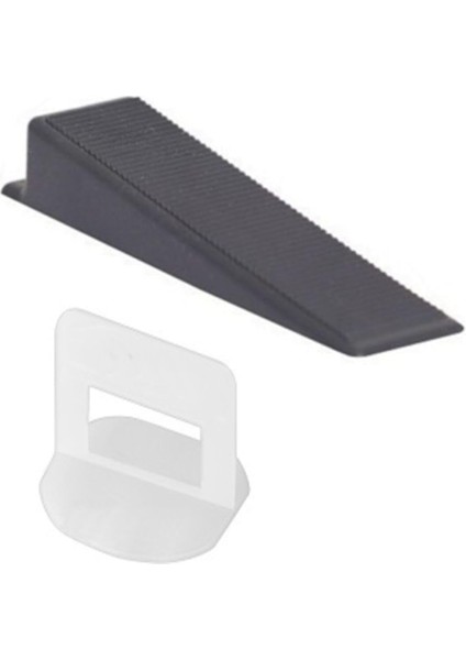 2.5 mm Seramik Seviye Tespit Derz Artısı + Sabitleme Takozu (100+100 Adet) 2 Li Set