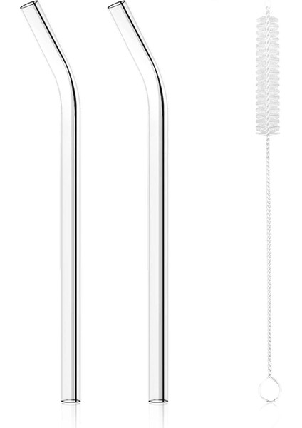 Pipet Seti, 2 Adet Pipet ve 1 Adet Temizleme Fırçası, Gıda Güvenli Dayanıklı Cam