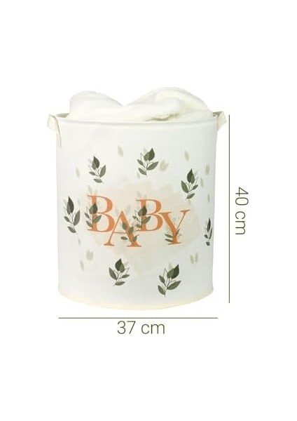 Yazı Baskılı Büzgüsüz Çok Amaçlı Oyuncak Saklama Kirli Çamaşır Katlanır Düzenleyici Sepet 37X40 fiyatları