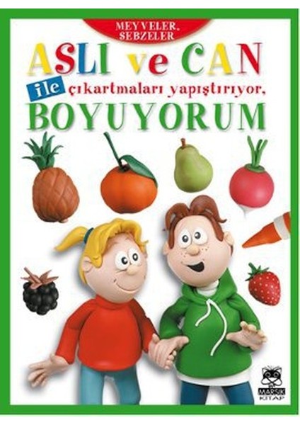 Aslı ve Can ile Çıkartmaları Yapıştırıyor, Boyuyorum - Meyveler, Sebzeler