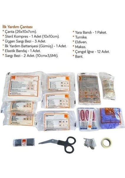 Lüks Ilk Yardım Çantası Belgeli Kumaş Çantalı Yönetmeliğe Uygun fiyatları