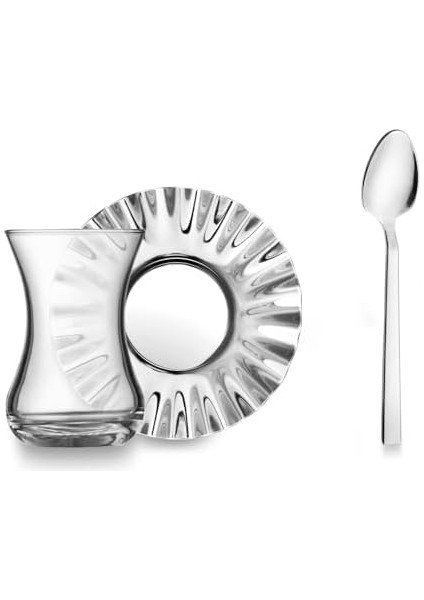 Velena 18 Parça 6 Kişilik Çelik Çay Seti fiyatları