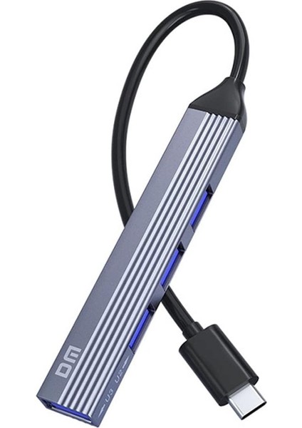 Dm CHB057 USB Type-C To 4 Portlu 3*usb 2.0 1*usb 3.0 Hub Çoklayıcı 15 cm