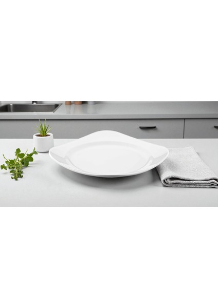 Kırılmaz Kare Düz Servis Tabak - Porselen Görünümlü - Şık ve Dayanıklı - Restoran & Kafe & Ev Kullanımına Uygun fiyatları
