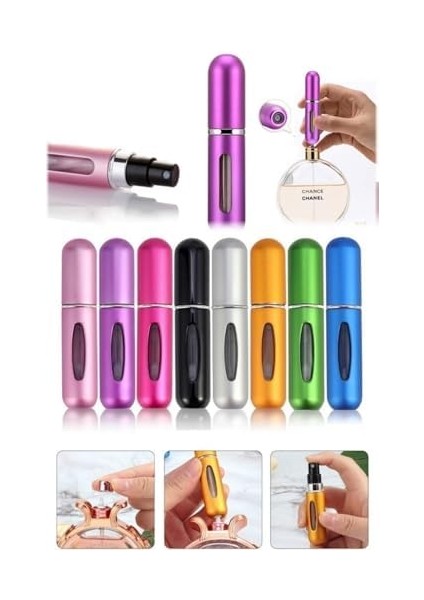 Şık Tasarım Parfüm Doldurulabilin Mini Lüx Şişe Seyehat 5 ml Cep Parfüm Şişesi Taşınabilir Portatif modelleri