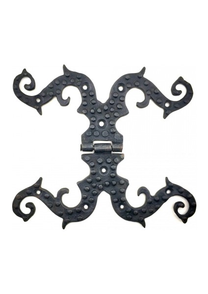 Eco Lounge Antika Tarz Dekoratif Pirinç Süslü Menteşe - 190X170 Mm, Oksit