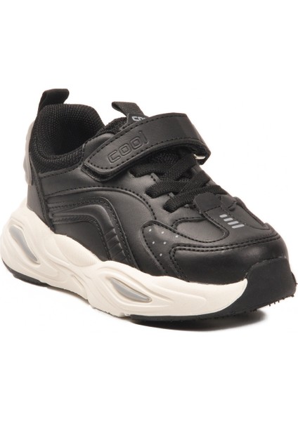 Siyah Beyaz Cırtlı Hafifi Erkek Çocuk Spor Ayakkabı Toti Cilt F fırsatları