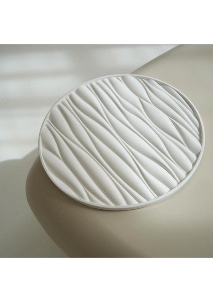 Modern Dalga Dokulu Dekoratif Tepsi – Sofra & Masa Üstü Düzenleme Ürünü