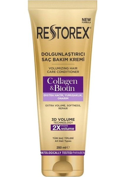 Restorex Dolgunlaştırıcı Saç Bakım Kremi Collagen & Biotin 250 ml