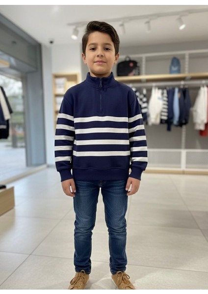 Çocuk Yarı Fermuarlı Sweatshirt