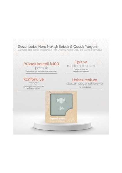 Hero Karakterli Bebek Çocuk Yorgan 100X135 Elephant fiyatları