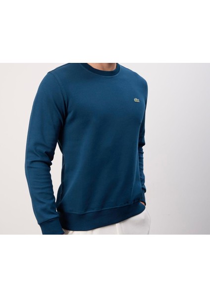 Basıc Petrol Mavi Bisiklet Yaka Regular Fit indirimleri