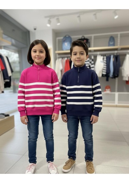 Çocuk Yarı Fermuarlı Sweatshirt