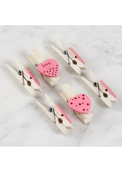 Loren Dekoratif Pembe Kalp Desenli Mandal 6'lı modelleri