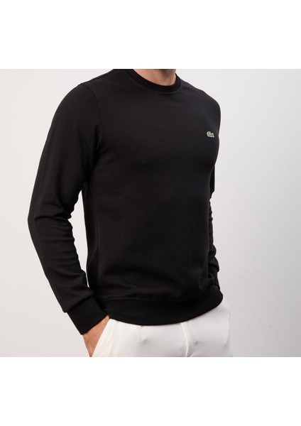 Basıc Siyah Bisiklet Yaka Uzun Kol Regular Fit modelleri