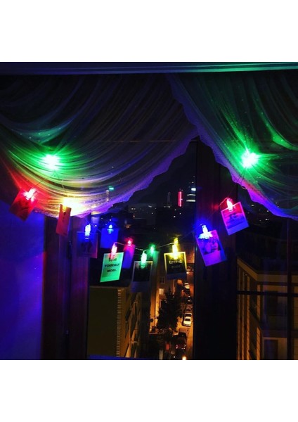 Renkli Işıklı Mandallı Fotoğraf Albümü 10 Lu - Rgb fırsatları