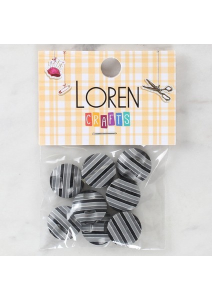 Loren Crafts 8'li Desenli Düğme - 1098