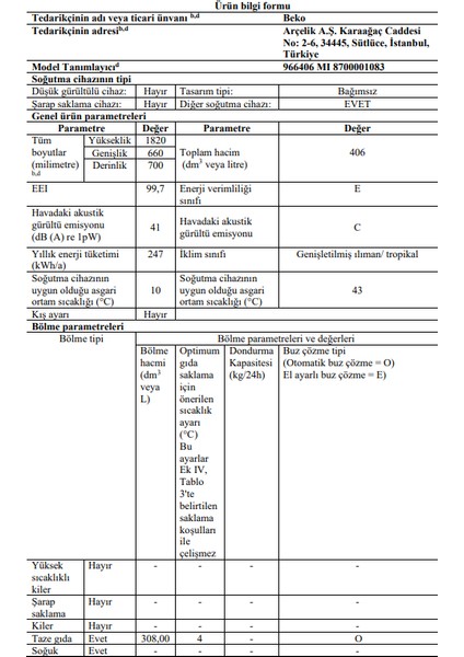 966406 Mı Inox Buzdolabı (10 Yıl Motor Garantili) indirimleri