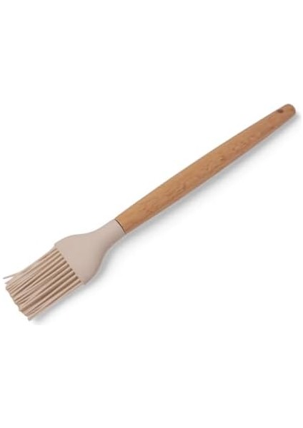 Bambu Saplı Silikon Fırça, Bambu Uzun Silikon Yağ ve Yumurta Fırçası 27CM 3 Renk Seçenekli (Krem) modelleri