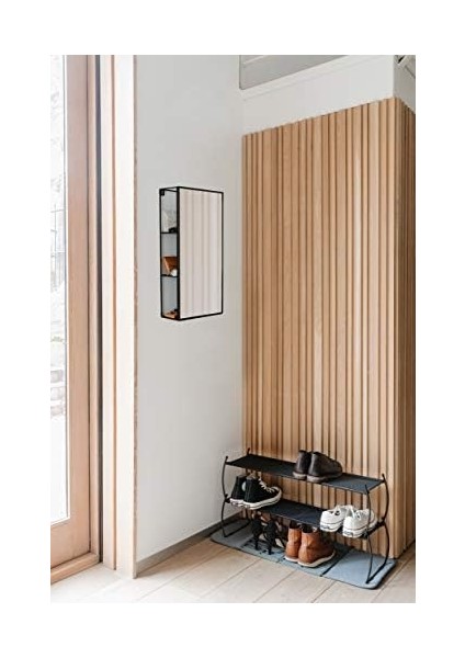 Cubiko 24X12 Inç Dikdörtgen Siyah Metal Aynası Depolama Dolabı 3 Raflı fiyatları